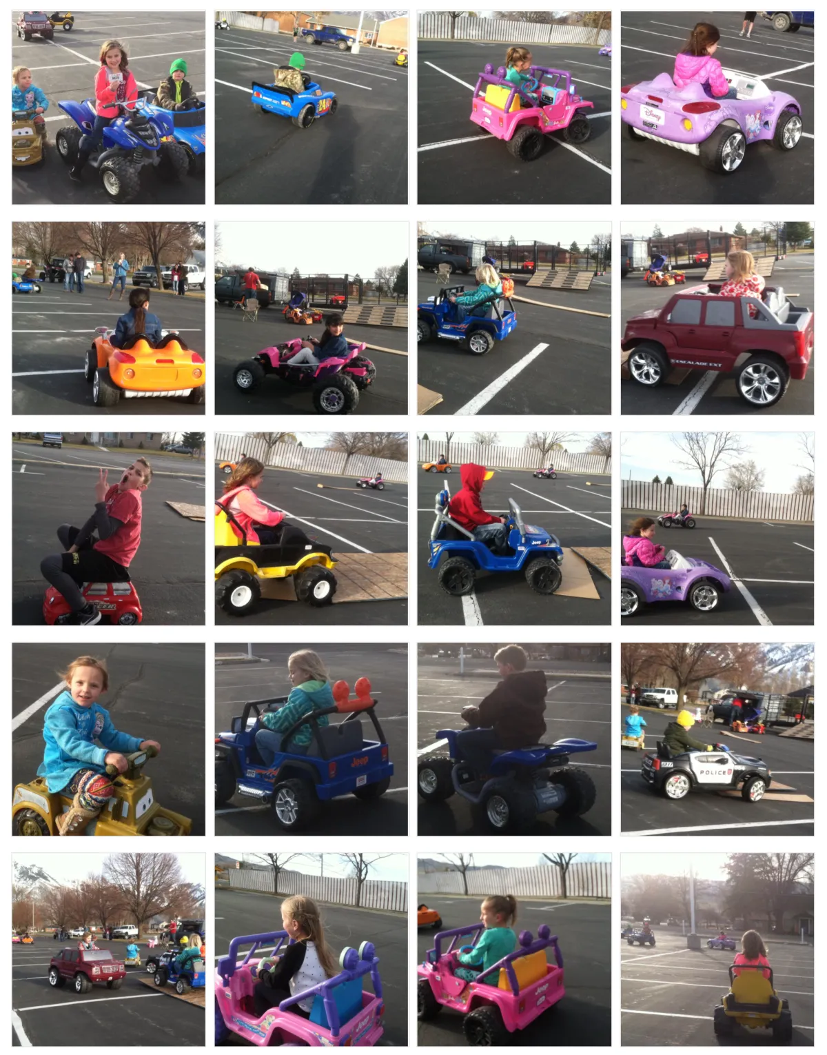 Kids racing on the track